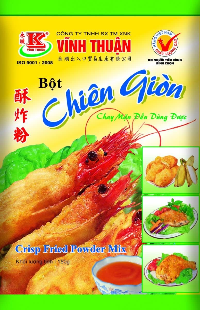Crisp Fried Powder Mix — Flour Coating for Deep Frying — Vietnamese Chien Gion, 1 Bag (5.3 oz) (Pack of 3)