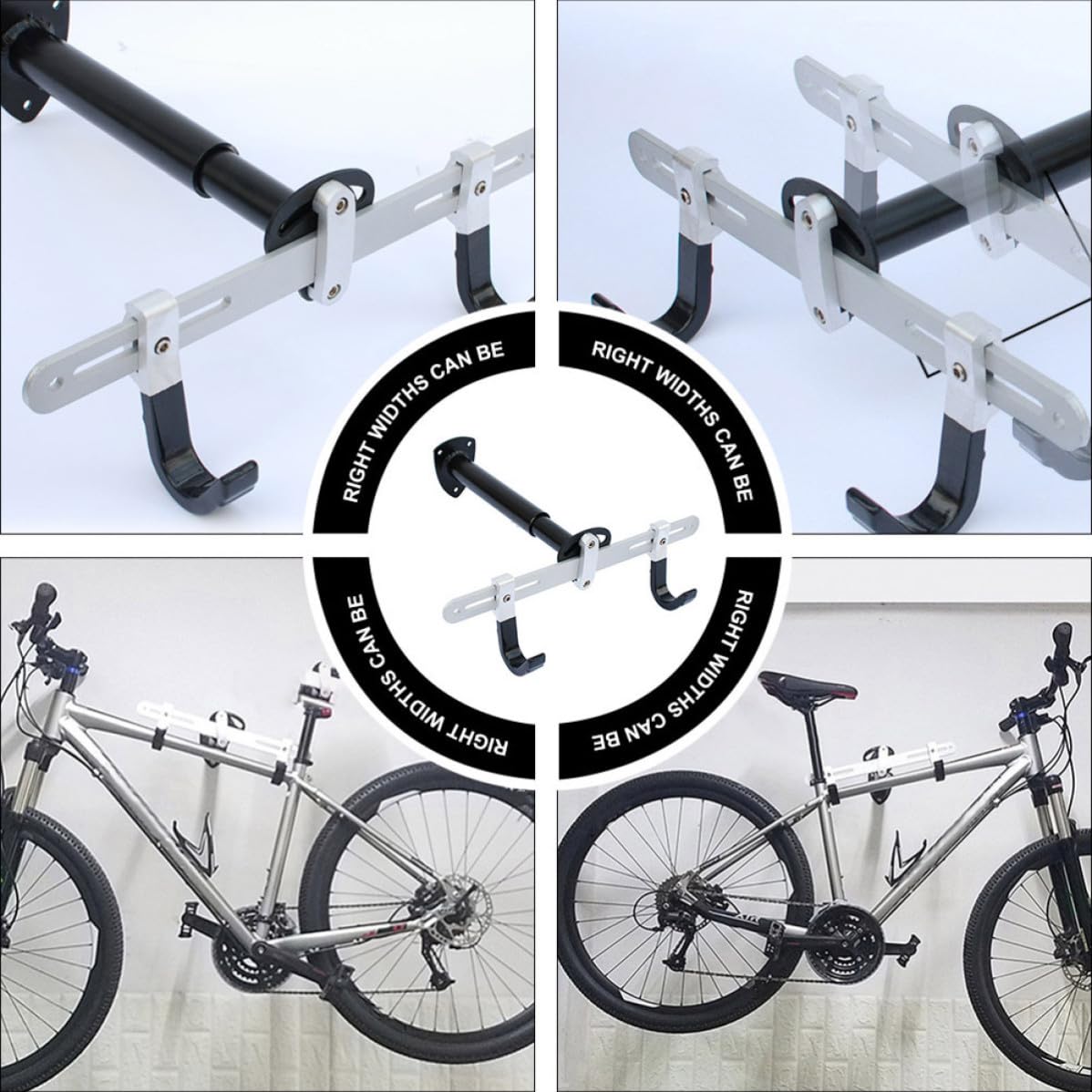 Soporte de Almacenamiento Ajustable para Bicicletas de Pared Negro
