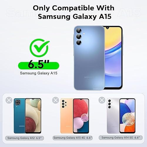 Miniatura 3 de LeYi Compatible con 2 fundas para teléfono Samsung Galaxy A15 5G con protector de pantalla 4 paquetes