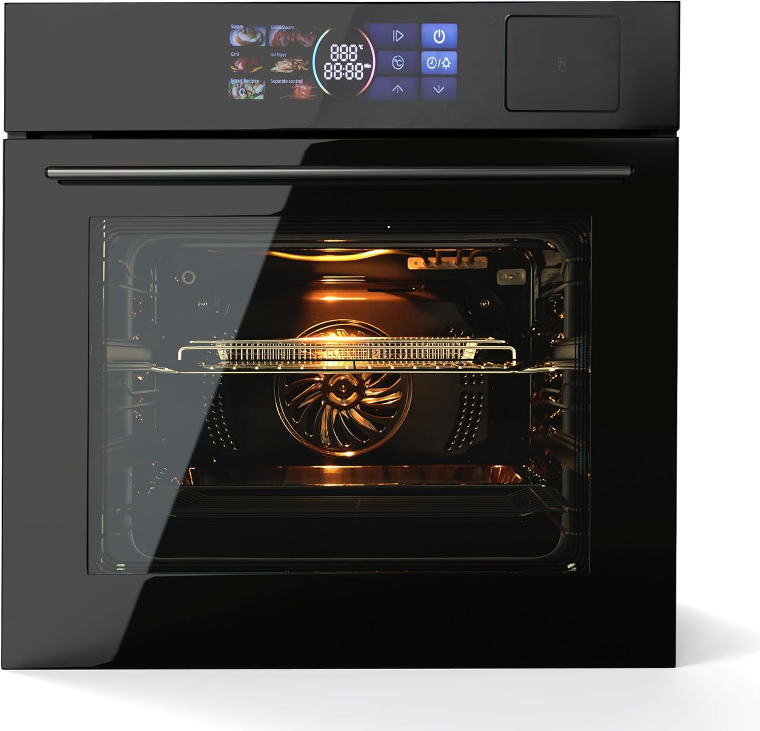 24 inch Built-in Single Wall Oven, 2.5Cu. ft Convection Electric Oven with Multiple Cooking Functions, Color Touch Control, Safety Lock, Timer, 3D Surround Heating, Stainless Steel