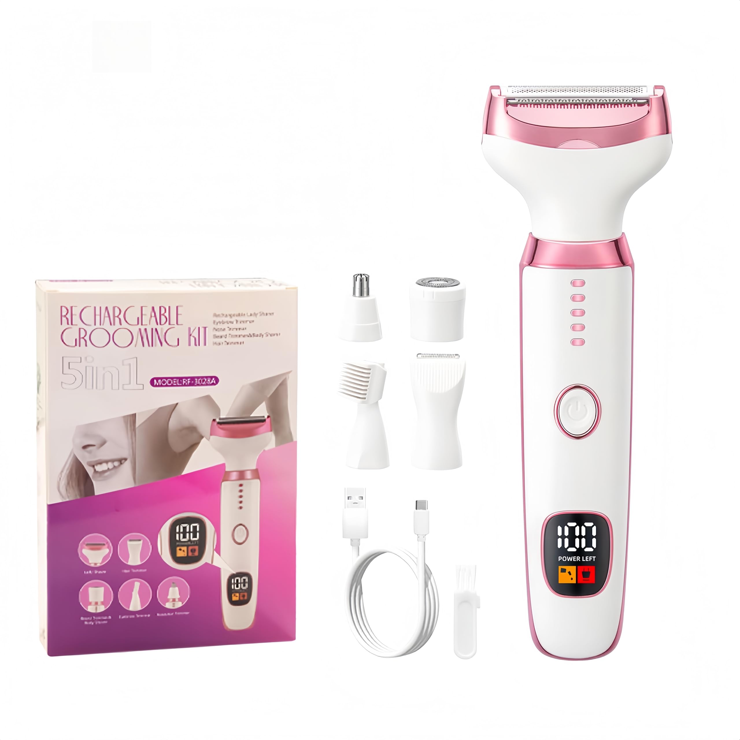 Electric Lady Shaver for Women, Wet & Dry 5-in-1 Bikini Trimmer and Facial Hair — Flash AI Score 88/100