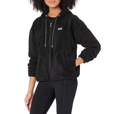 DKNY Cropped Full Zip Polar Fleece Jacket Women