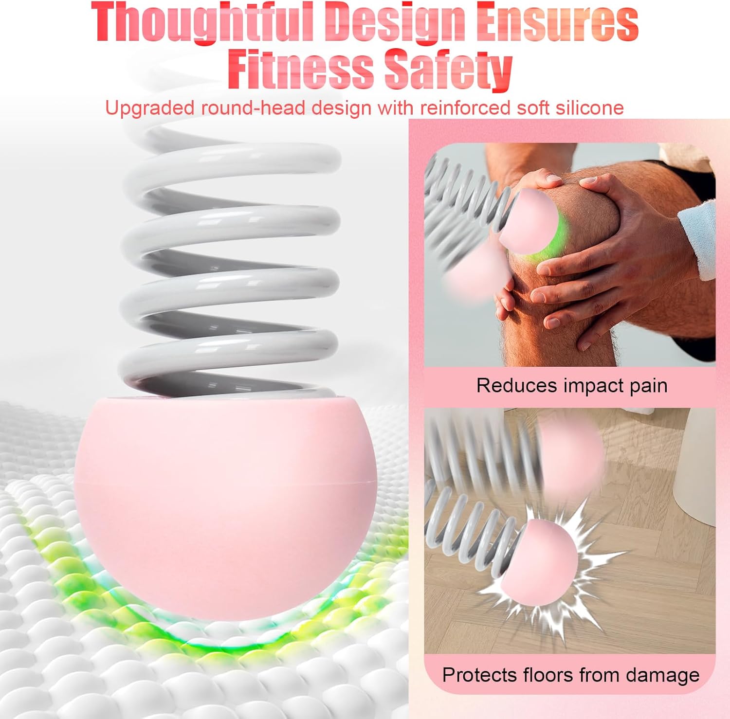 TRELC Upgrade Weighted Ropeless Battle Ropes, 2PCS Cordless Battle Rope for Home Gym, HIIT, Strength, Quiet Portable Training Rope, Workout Ropes Versatile Fitness Equipment for Men Women (Pink)