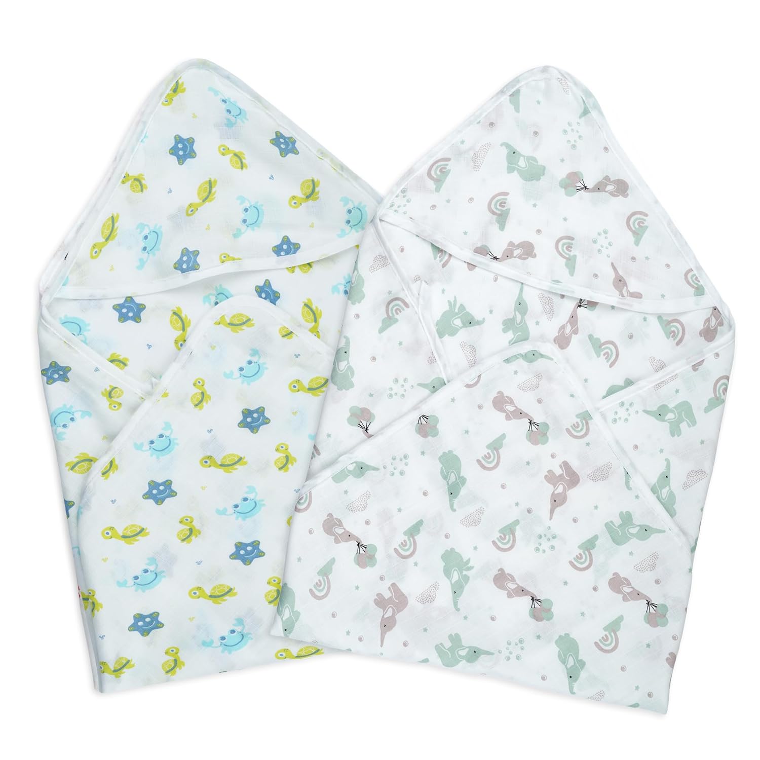 Baby Cub Muslin Cotton Hooded Baby...