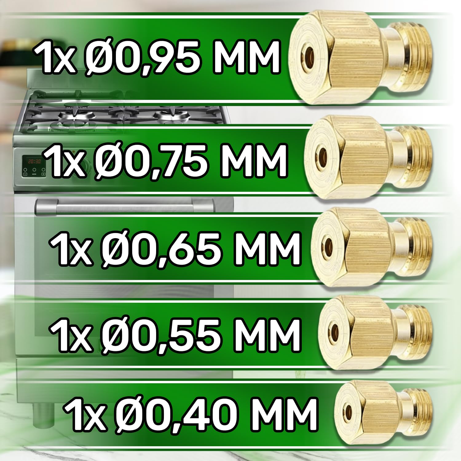 Set 5 Ugelli Gas GPL 6MB Per Fornelli A Gas | Diametri 0.40-0.90mm | Compatibile Con Marca Star - Foto 3