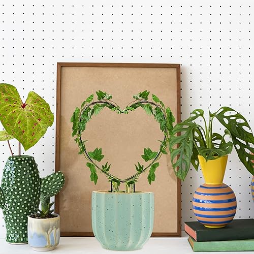 Miniatura 5 de Halatool Paquete de 4 enrejados de metal negro para plantas trepadoras, estructura de soporte de tallo de vid de hierro de 13 pulgadas, soporte de