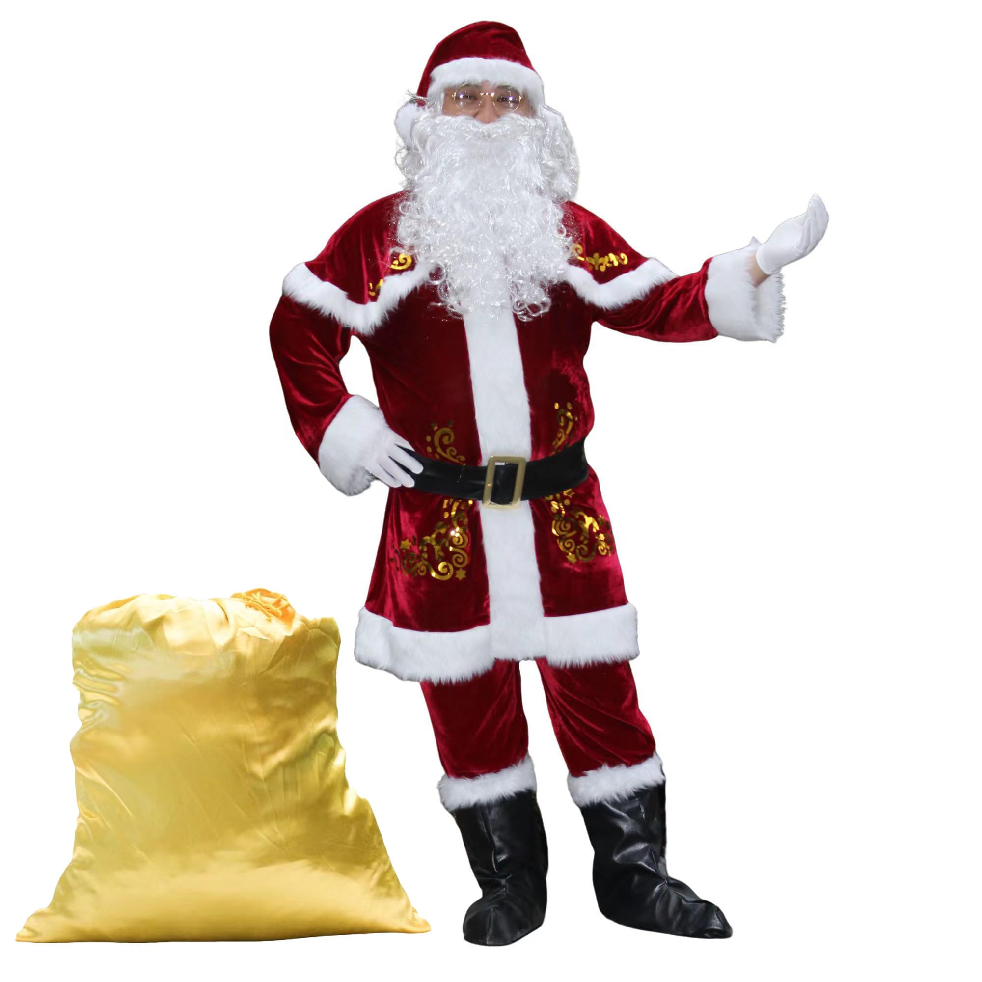 Weihnachtsmann-Kostüm für Männer, komplettes Kleidungsstück, Weihnachtsmann-Kostüm, Erwachsene, Männer