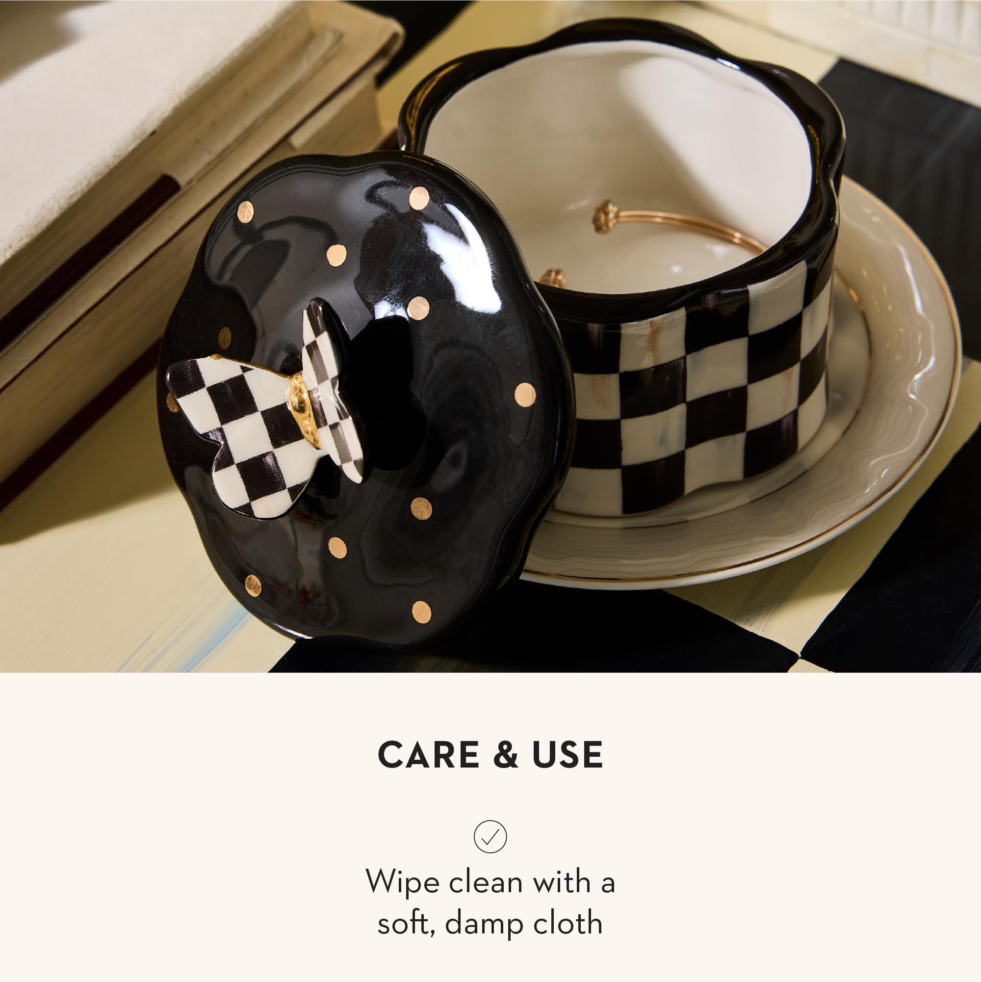 Amazon.com: MACKENZIE-CHILDS Ceramic Trinket Box, Decorative