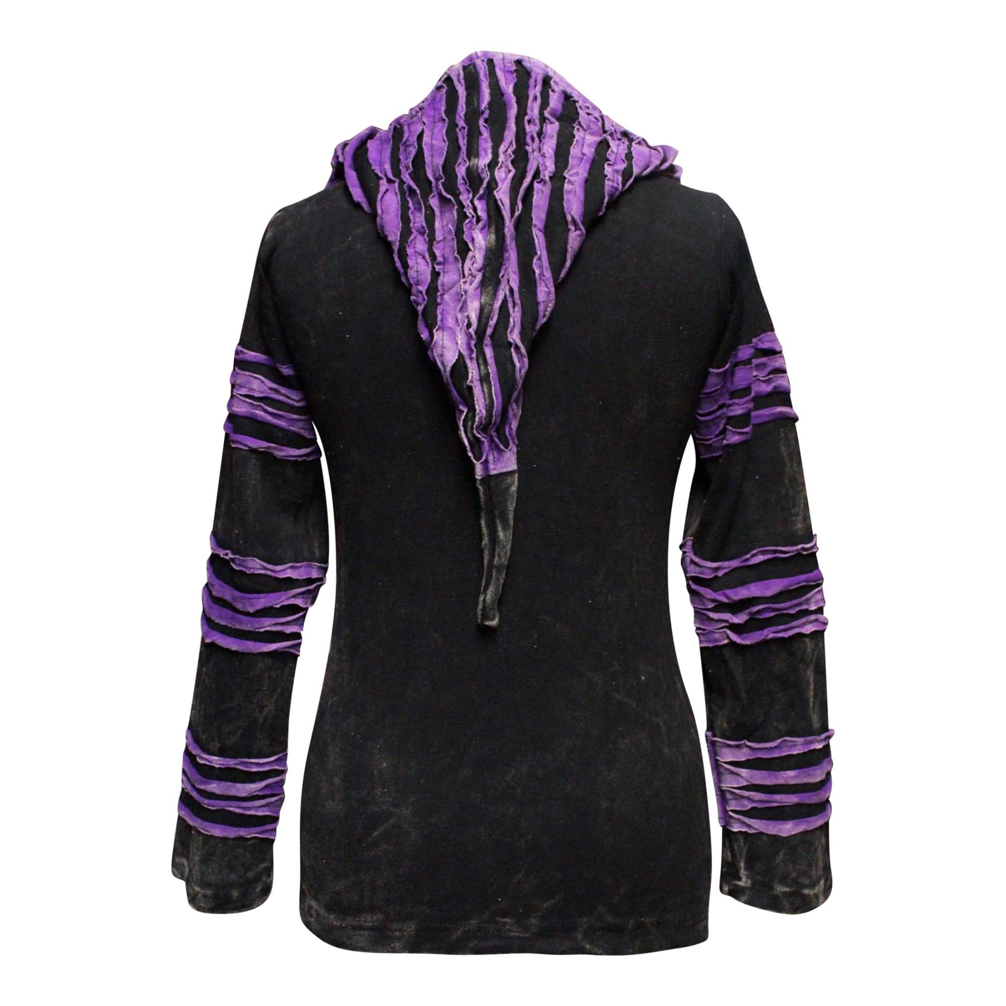 SHOPOHOLIC FASHION Felpa con Cappuccio da Donna con Taglio a Rasoio Slashed Stone Washed