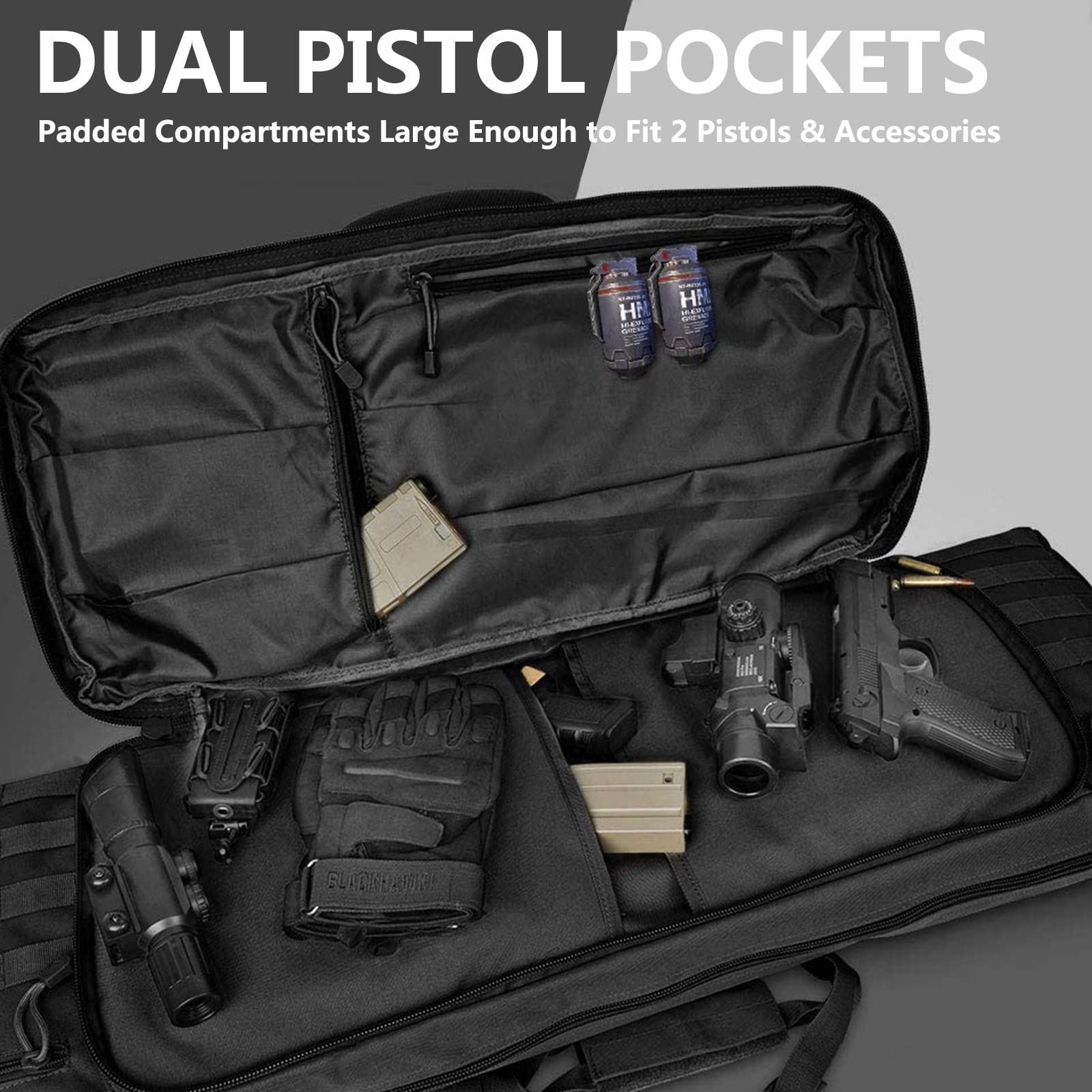 Funda para carabinas,Estuche para Rifle táctico para Arma,Suave Acolchado con Cerradura carabina Bolsa,para caña de Pescar Mochila Funda Impermeable y Portátil