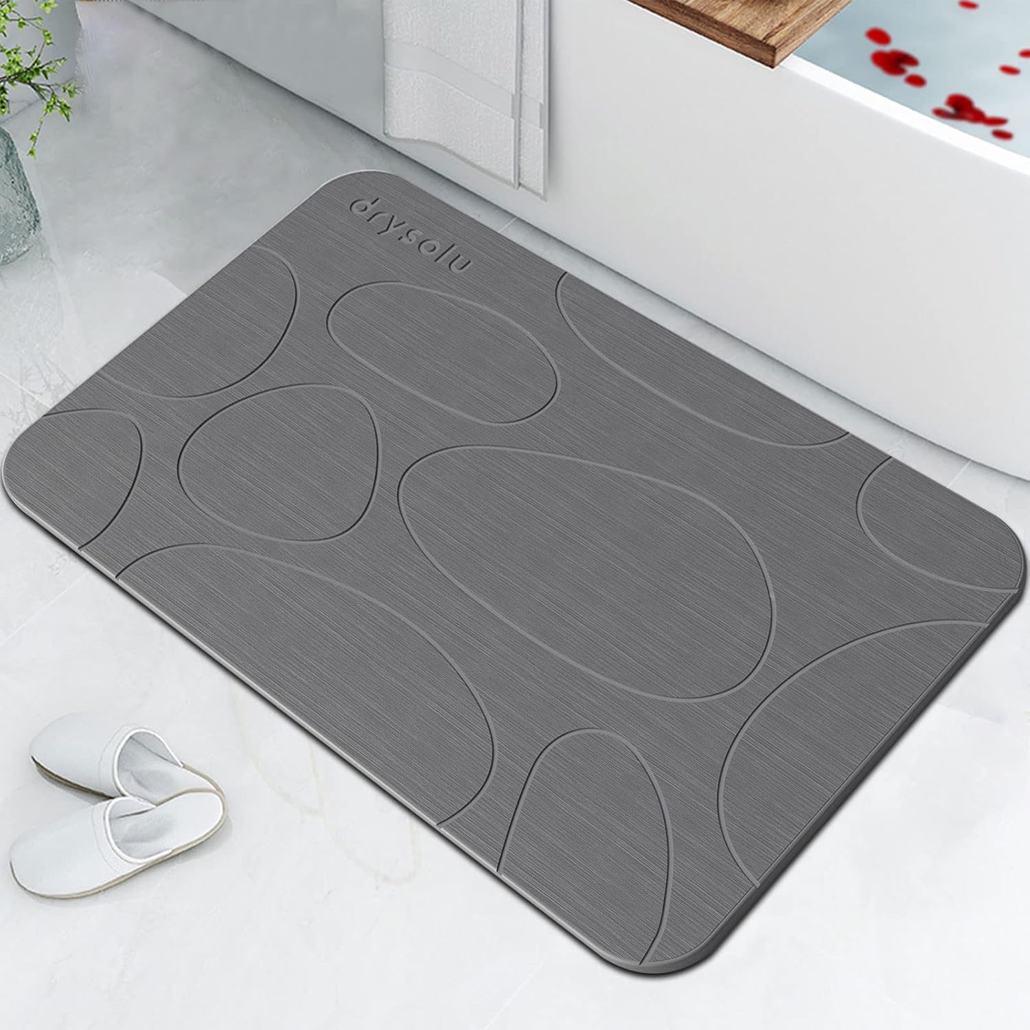 Drysolu Bath Stone Mats Diatomaceous Earth Bath Mat Stone Shower Mat