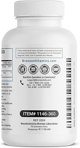 Miniatura 7 de Bronson Melatonina 5 mg tabletas de menta de disolución rápida con vitamina B6 - Promueve la relajación, 360 pastillas masticables vegetarianas