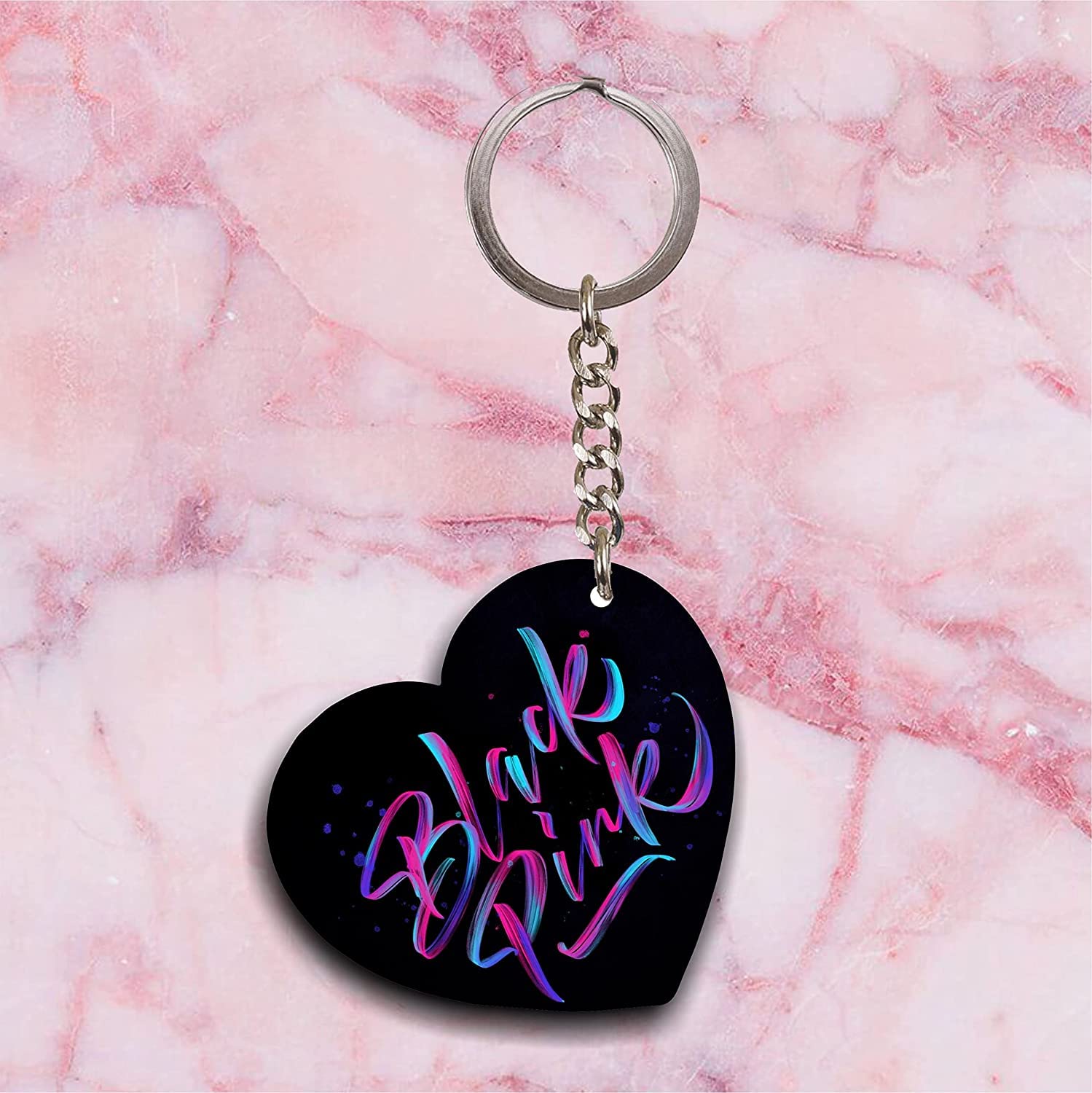 Convay Y2 Black Pink Heart Shape Key-chain Printed SET 1-picture-15