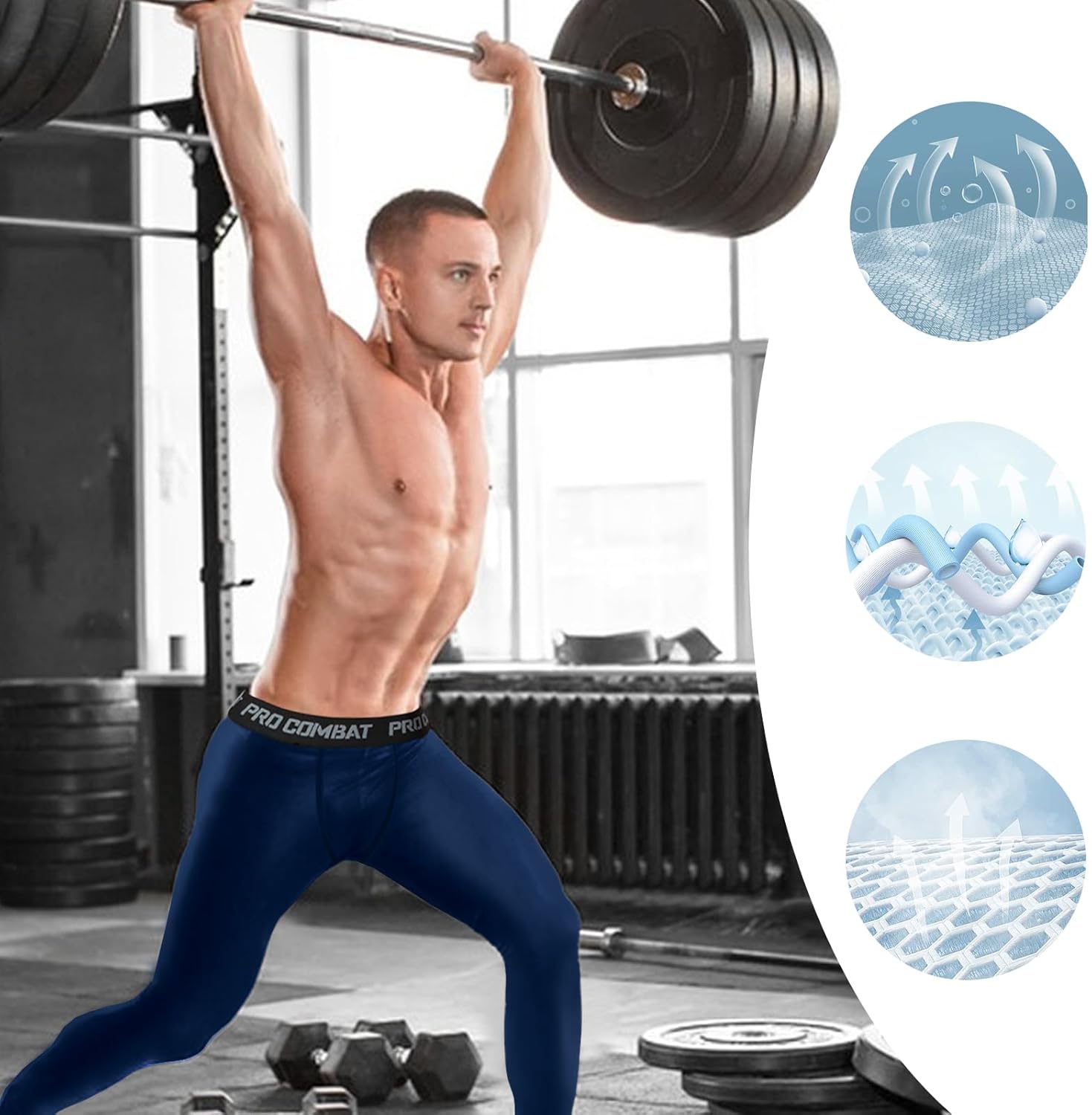 Men’s 3/4 Compression Pants, Athletic Leggings Running Workout Tights Base Layer for Basketball Sports Football Gym - Image 3