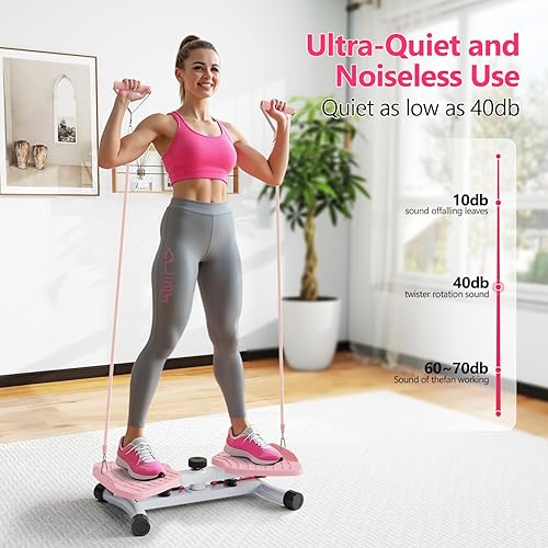 Miniatura 7 de Máquina de torsión de cintura y máquina de abdominales  300 libras sin ruido para ejercicio de núcleo, gimnasio en casa con bandas de resistencia