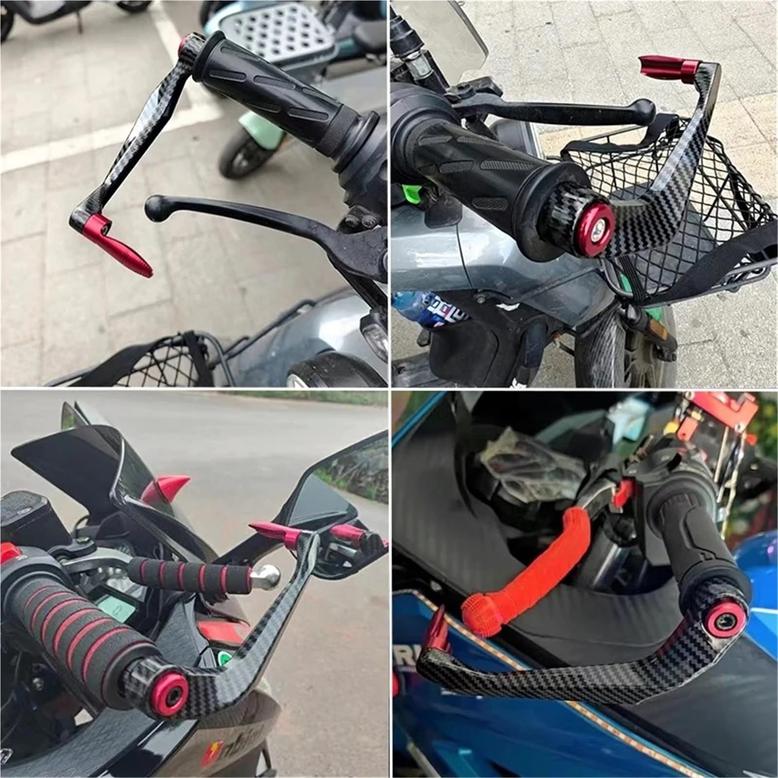 Protector Mano Moto Protector Universal Impermeable Motocicleta | Manillar Palancas Embrague Freno Manillar, Plástico ABS + Aleación Aluminio
