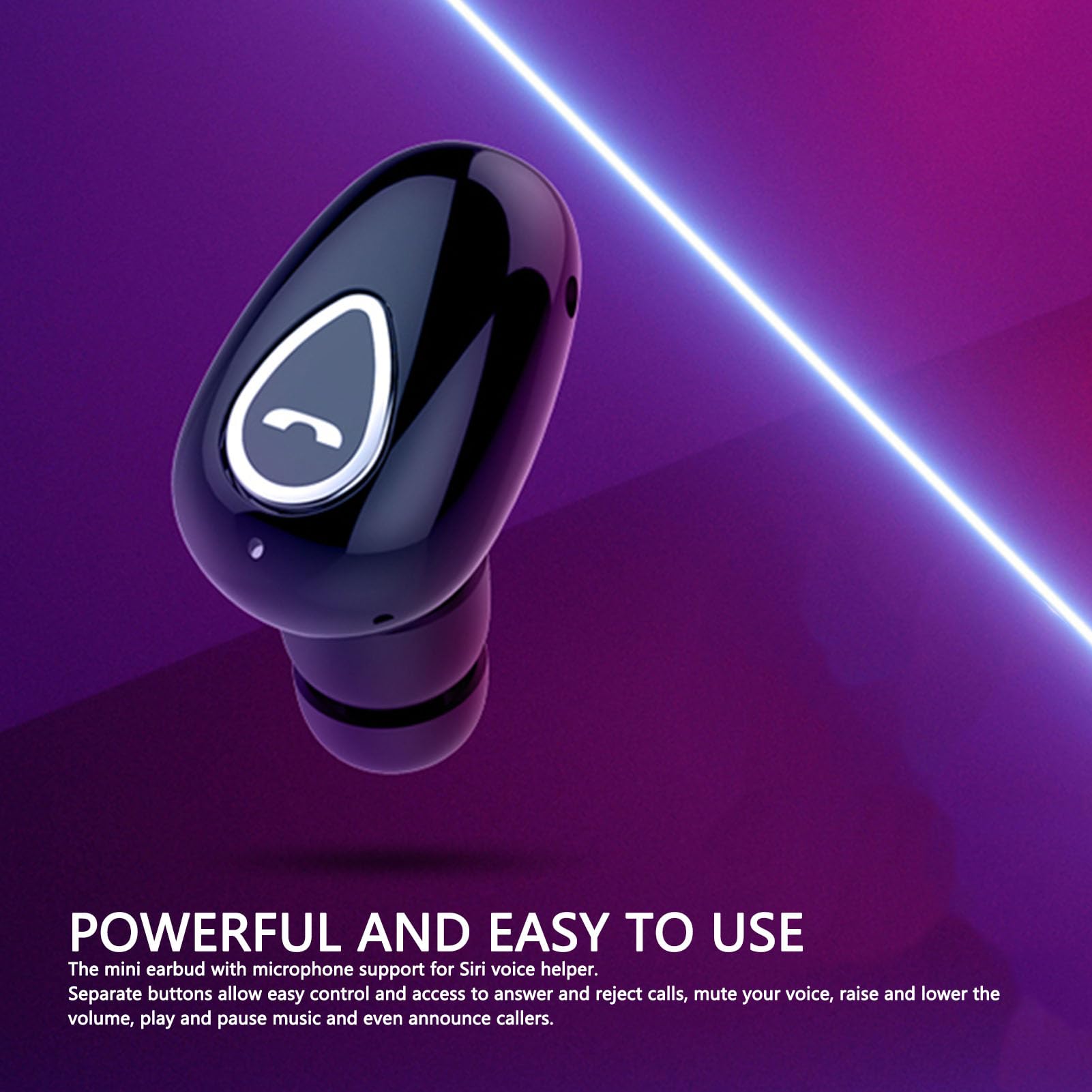 Bewinner Single Bluetooth Cordless Earbud, 4 Hrs Playtime, Tiny Bluetooth Headset Hands - Car Headphone, Cell Phone Bluetooth Earpiece for Smart Phones PC TV