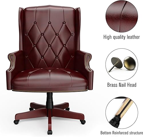 Miniatura 4 de Silla de oficina ejecutiva de 330 libras, diseño ergonómico, respaldo alto, reclinable, cómodo, asiento y respaldo acolchados, silla de escritorio