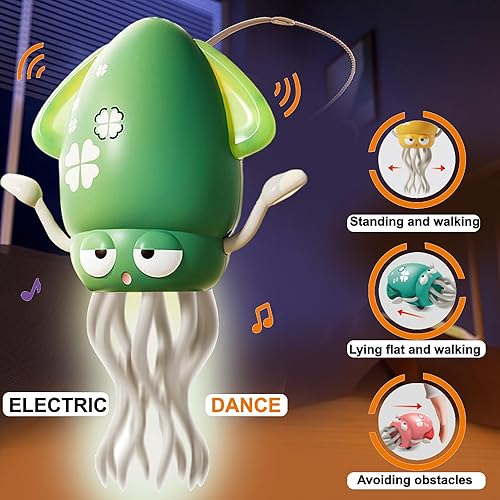 Miniatura 6 de Juguete musical de calamar bailarín rosa para niñas  Pulpo gateante y asistente para caminar para bebés de 6 a 12 meses  Regalo de primer cumpleaños