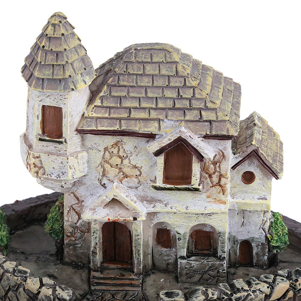 Kreativer Harz-Sukkulenten-Blumentopf-Behälter, Kräuter-Blumen-Korb, Pflanzgefäß, Heimgarten-Dekoration, süßes Haus-Design, Mini-Garten-Puppenhaus-Dekoration, hochwertiges, (Villa)