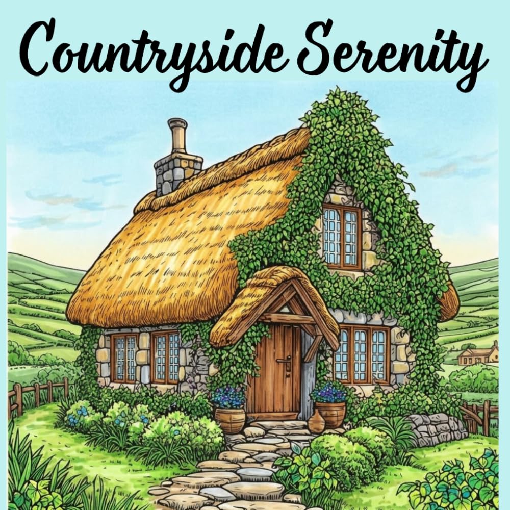 Countryside Serenity | Coloring Book for Adults with Peaceful Cottages, Charming Farmyards, Serene Landscapes, and Cozy Country Scenes (Countryside Coloring Book Series)
