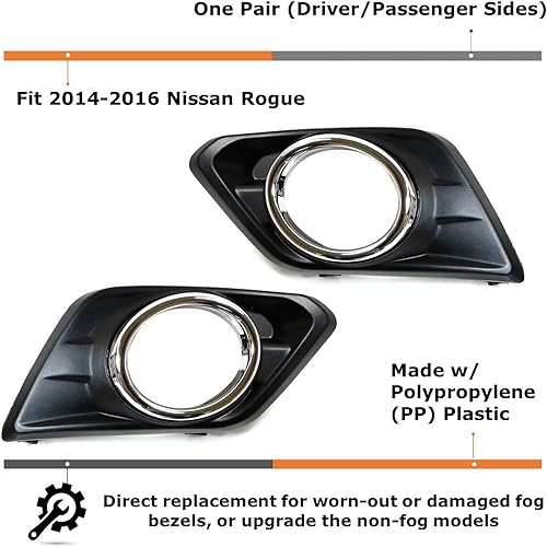Miniatura 2 de iJDMTOY Par de luces antiniebla laterales izquierda y derecha compatibles con Nissan Rogue 2014-2016 (X-Trail)