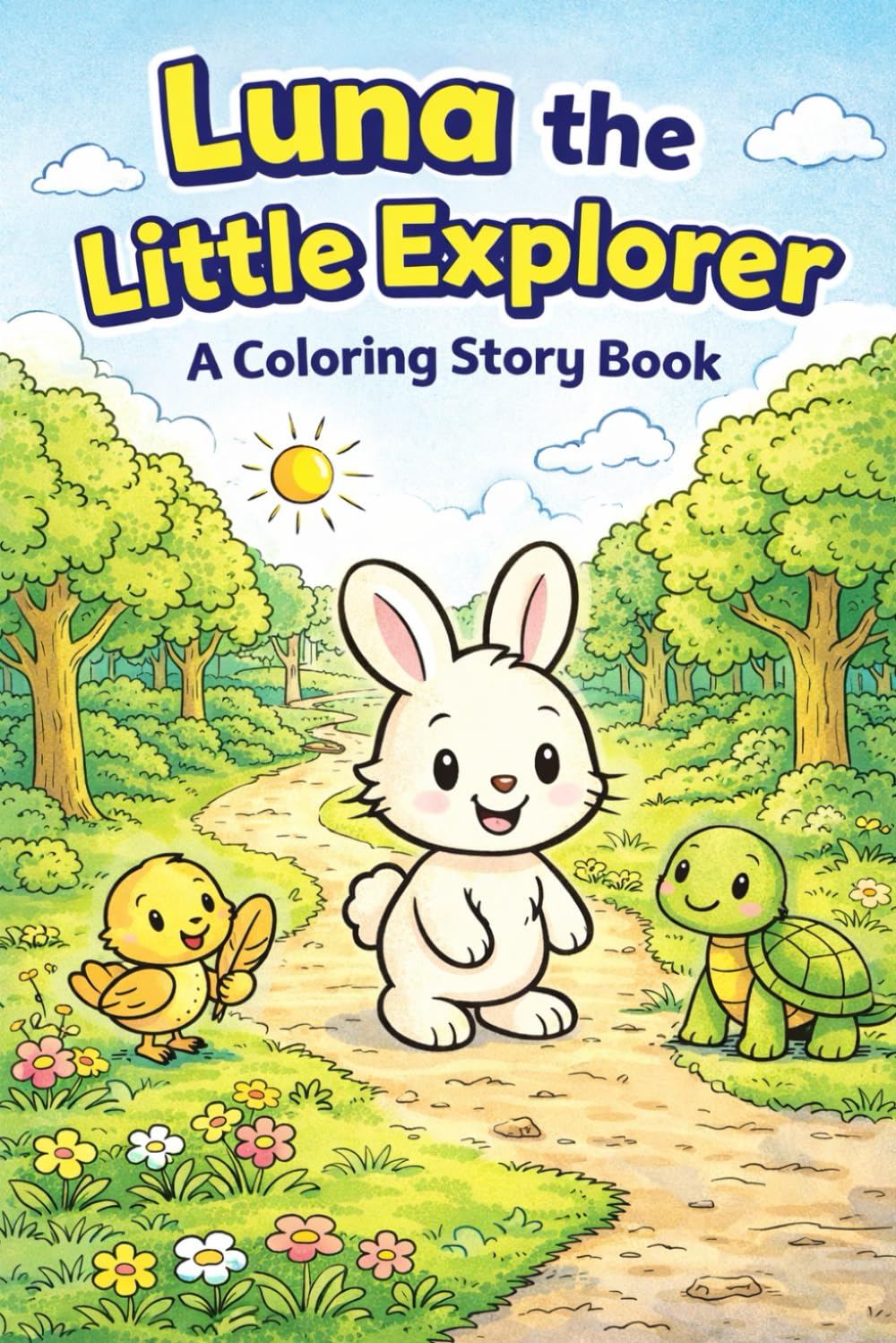 Luna the Little Explorer: A coloring story book