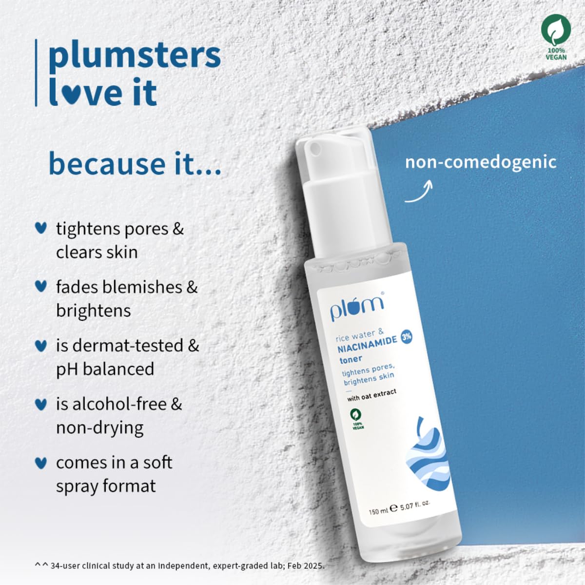 Plum 3% Niacinamide & Rice Water Face Toner | Alcohol-Free Toner for Oily Acne Prone Dry Combination Skin | Pore Tightening & Glowing Skin |Fades Blemishes, Brightens & Smoothens | Women & Men | 150ml 4 71jLJZInRcL. SL1200