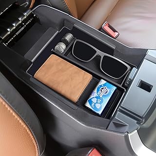 New Center Console Organizer Compatible with Ford Explorer 2012 2013 2014 2015 2016 2017 2018 2019 Accessories, Armrest Box Big Compartment Secondary Storage Tray ABS Black Material