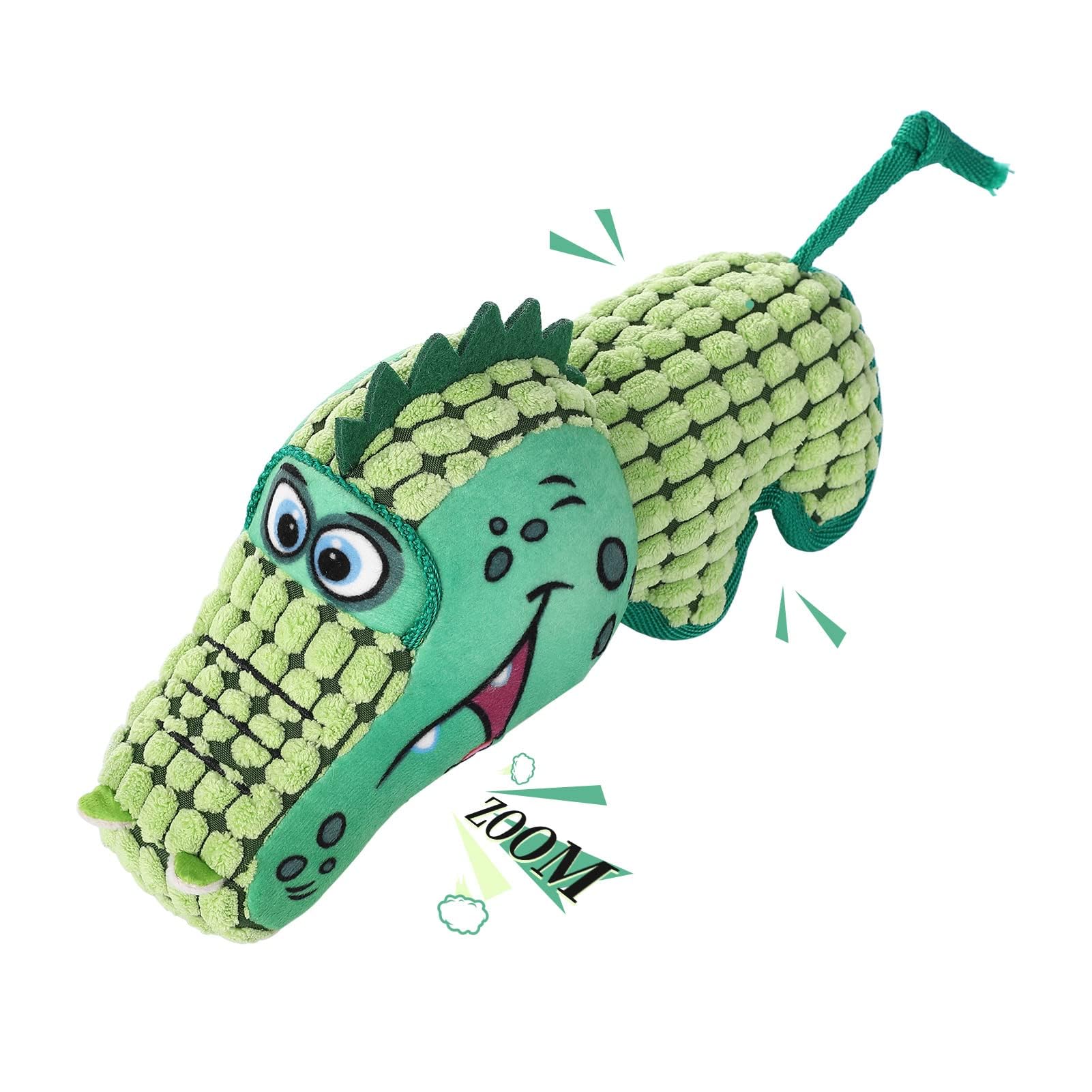 LIZHOUMIL1PACK Squeaky Dog Toy---Soft Plush Chew Toys with Squeakers in Green Crocodile Shape---Durable Stuffed Dog Toys for Teeth Cleaning,for Puppy,Small,Meduim Dogs