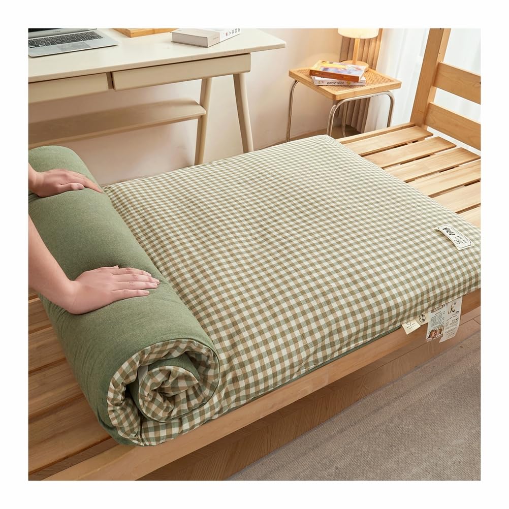 Plaid Materasso Futon Giapponese Spesso con Rivestimento Rimovibile, Extra Soffice Tappetino Tatami Soggiorno, Portatile Materasso Futon Matrimoniale per Soggiorno,B,180x200cm/71x79in