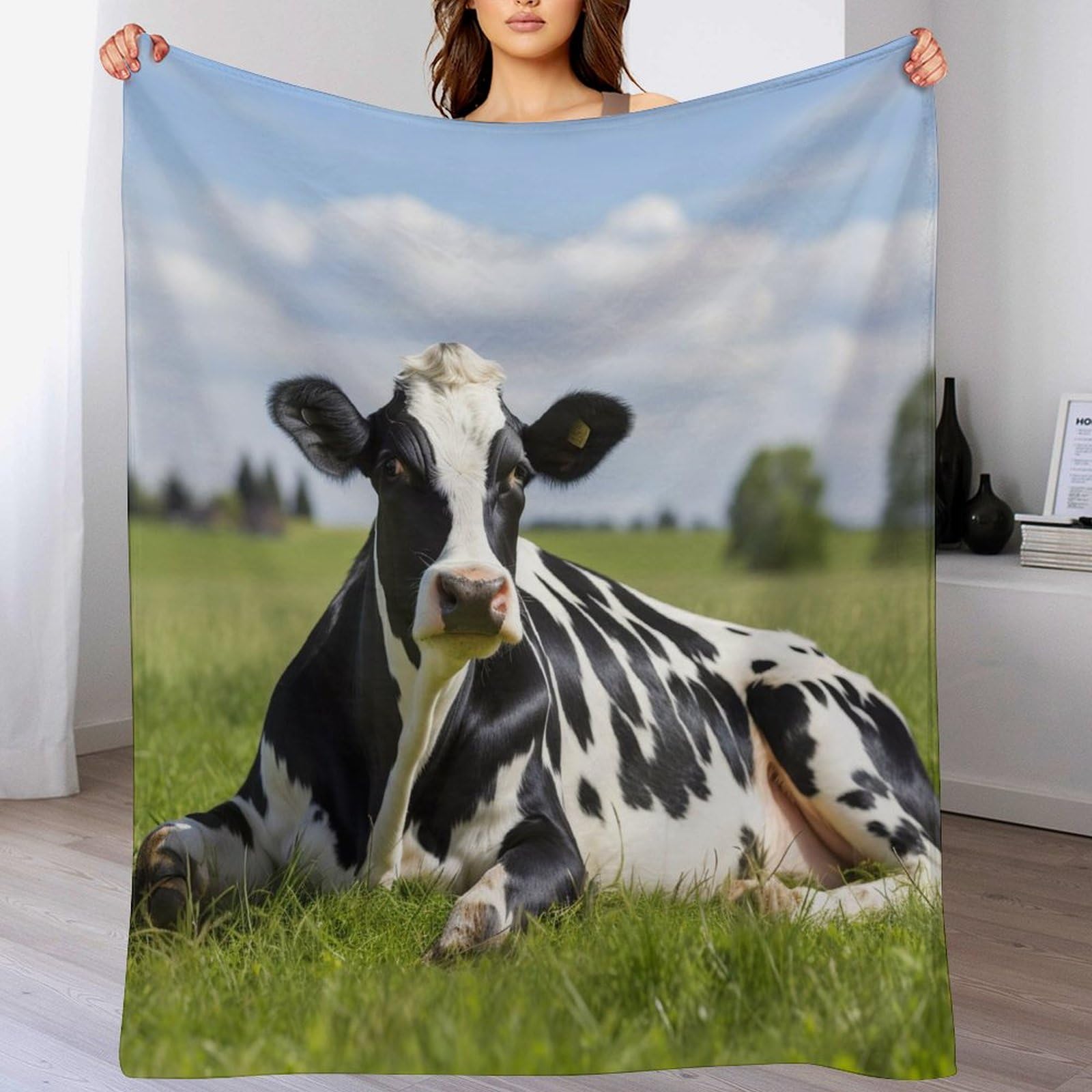 Couverture canapé vache moelleuse pour réchauffer vos soirées