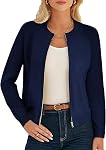 GRACE KARIN Womens Cardigan Sweaters Zip Up Long Sleeve Lightweight Sweater Knitted Fall Fashion Clothes Jacket