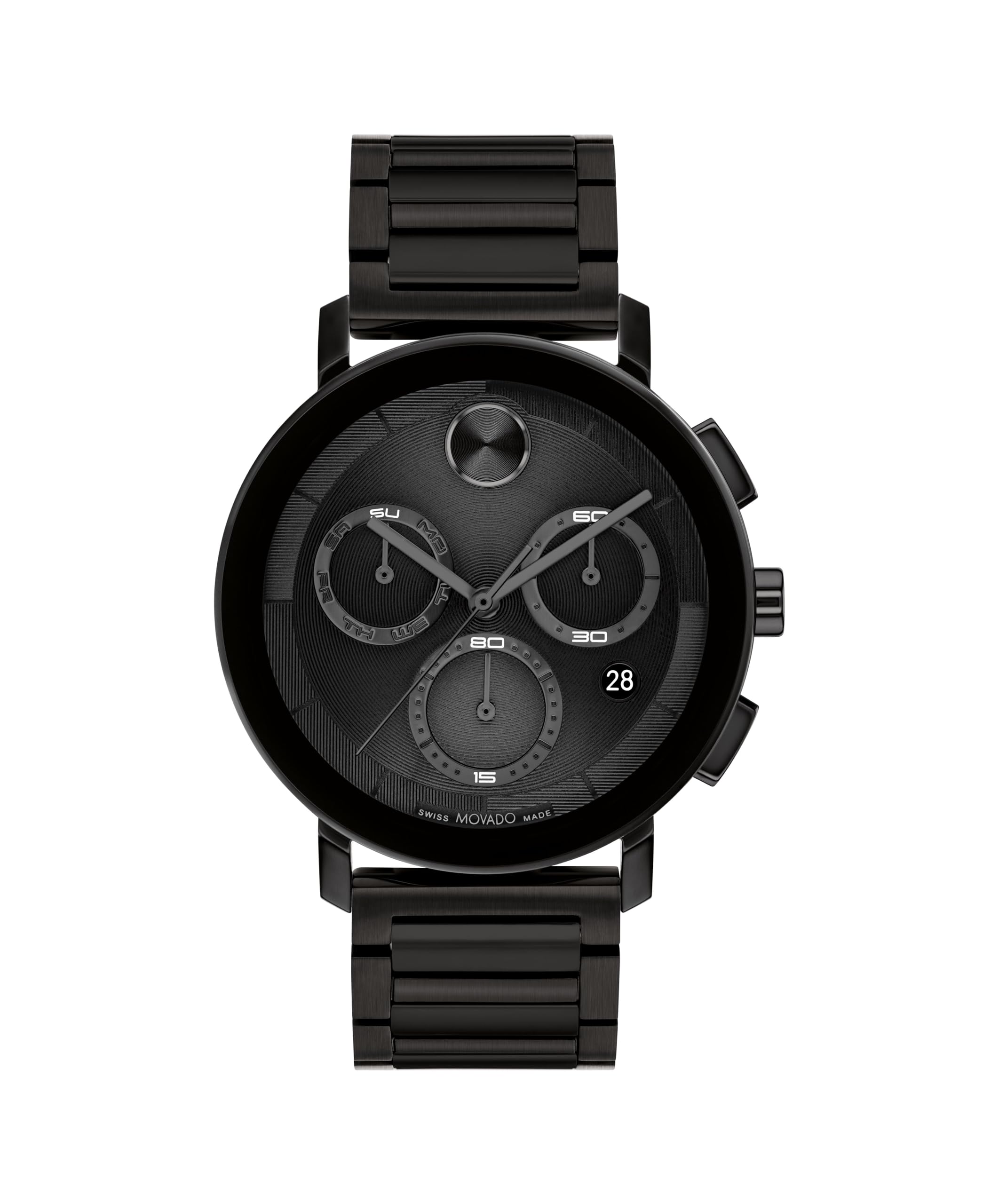 Movado Bold Evolution 2.0 Men's Watch - Swiss Quartz, Stainless Steel Link Bracelet - 3 ATM Water Resistance