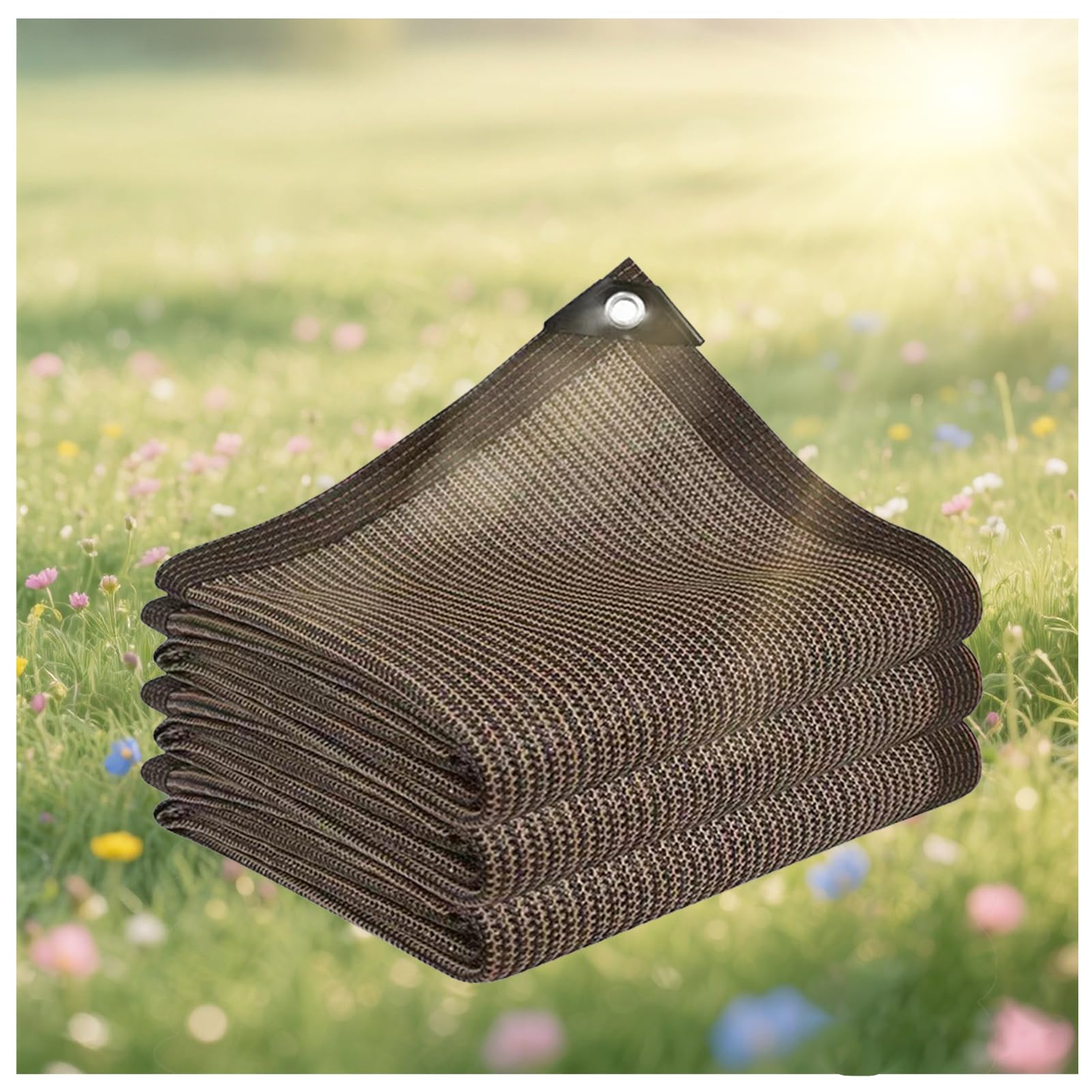 Rete ombreggiante resistente ai raggi UV per esterni, 5 x 6 m, colore marrone, protezione solare traspirante per piante, pergole e patii