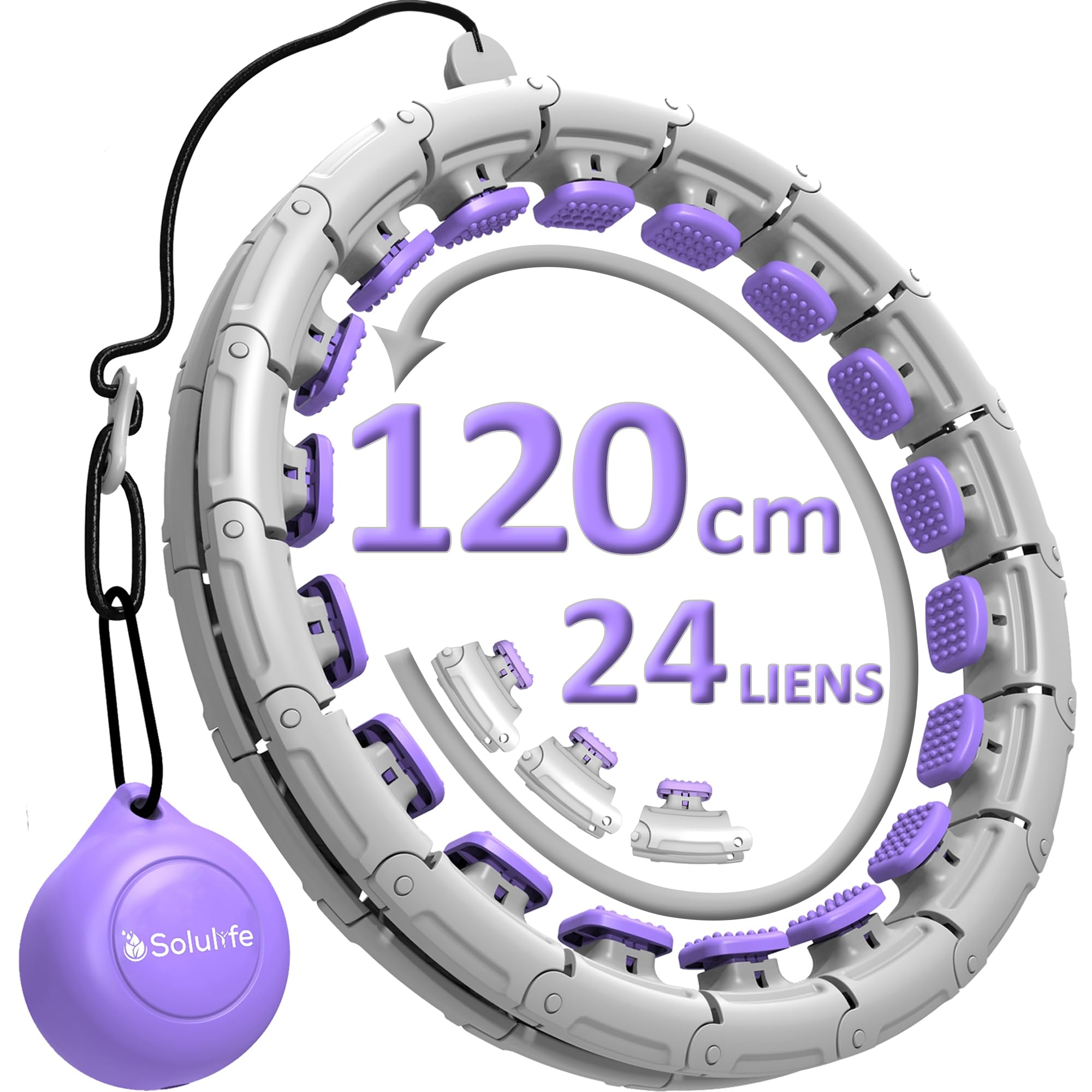 Nouveau Cerceau Hula Hoop Fitness pour Sport Maison - Cerceau Fitness Facile à Utiliser avec Taille réglable pour Adulte, Enfant et Débutant - Houla Hop Confortable et Silencieux