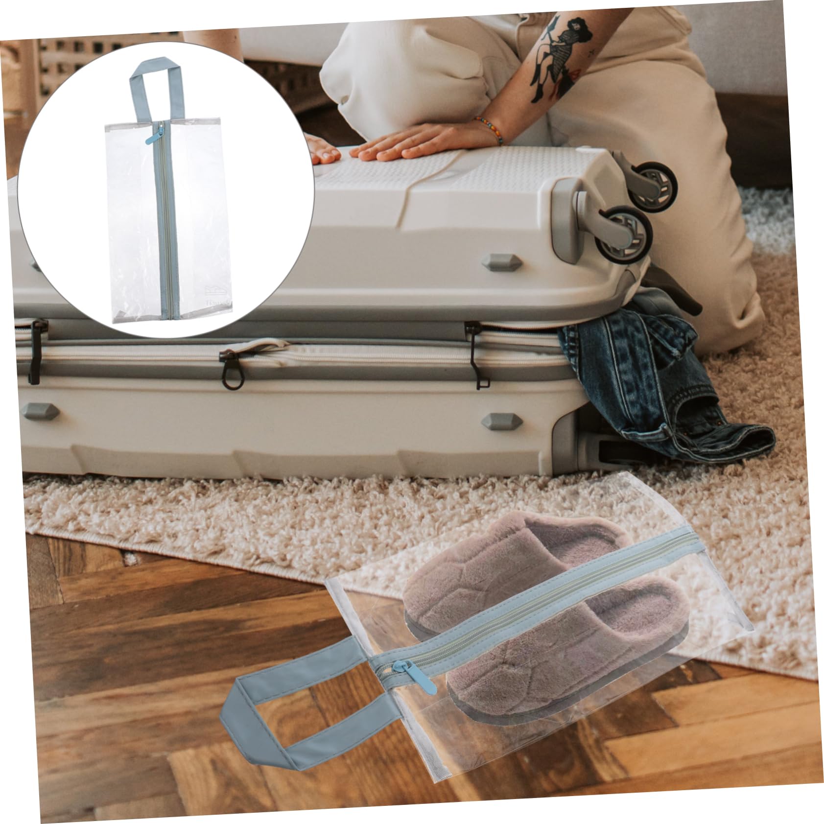 3pezzi Borsa Per Scarpe Pieghevole Con Cerniera Custodia Per Scarpe Da Casa Organizer Compatto e Pratico Per Viaggi e Stoccaggio Armadio