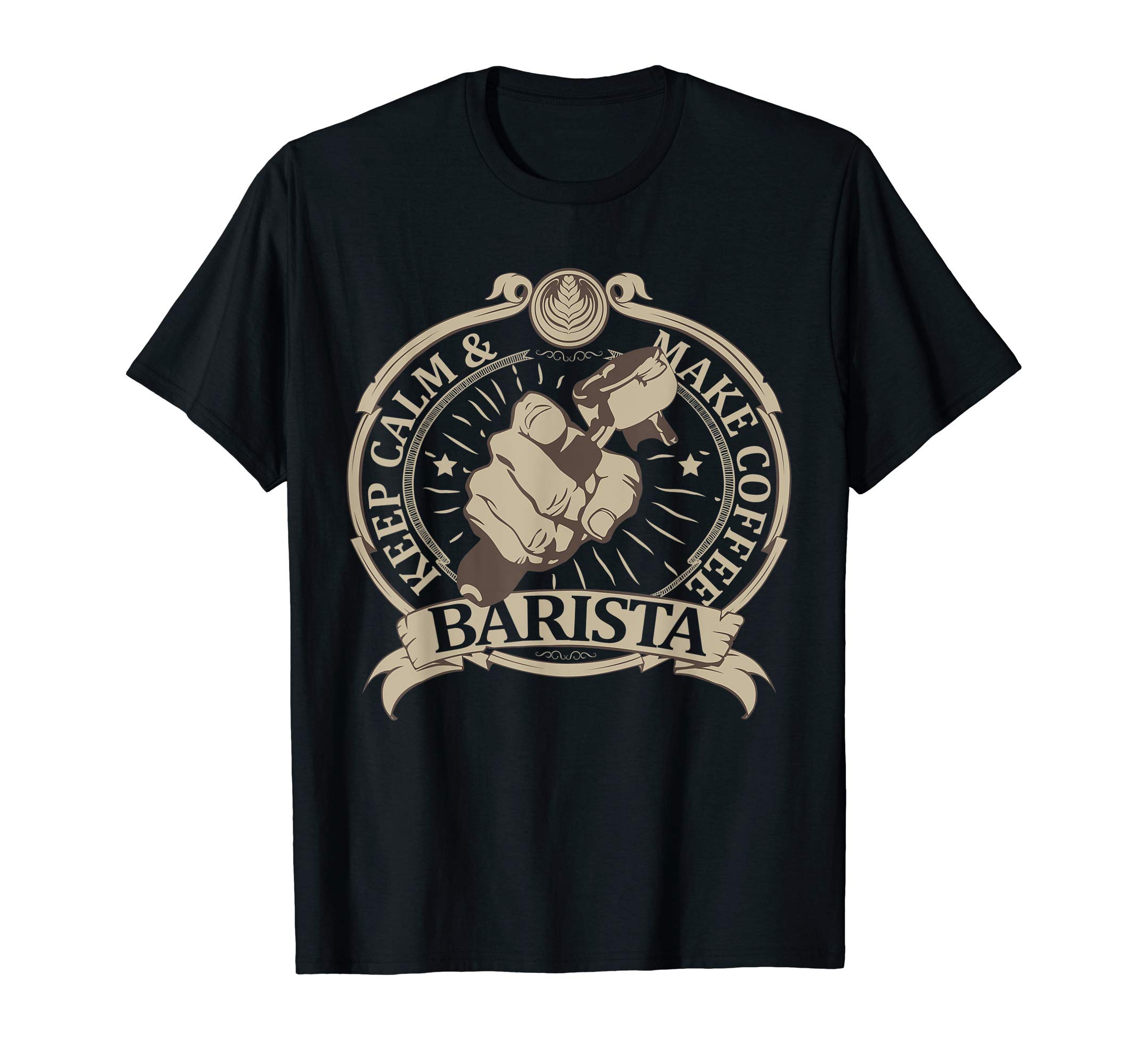 Proud Skilled Barista Coffee Lover EnthusiastsKeep Calm & Make Coffee Barista Classic Vintage Mens Womens T-Shirt