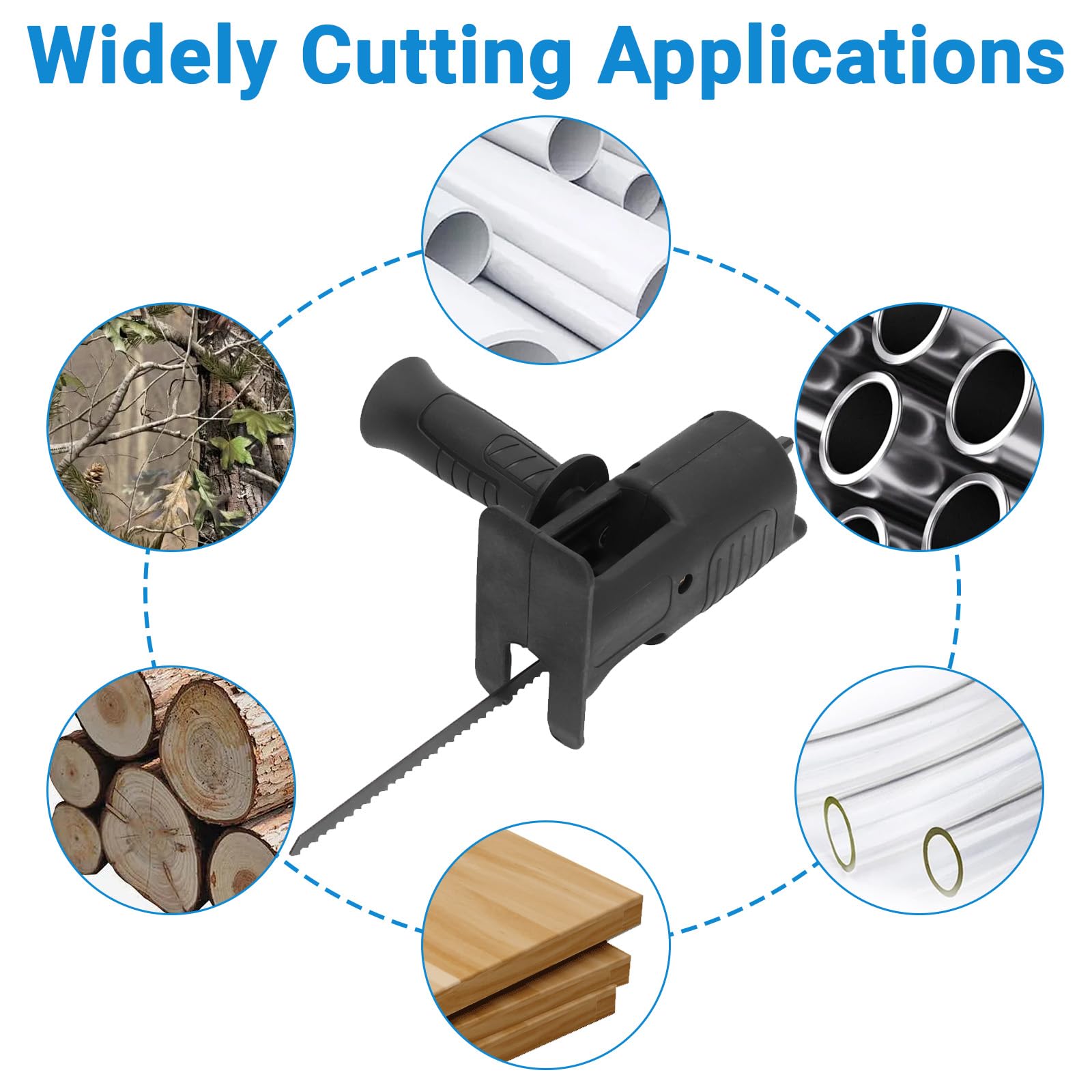 Adaptador de Sierra de Calar para Taladro Eléctrico Portátil, Adaptador de Sierra Sable Recíproca Accesorio de Herramienta Modificado para Taladro Eléctrico para Cortar Madera Y Metal