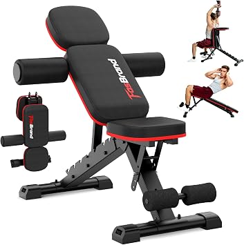 Adjustable Weight Bench for Home Gym, 98% Pre-Assembled Foldable Bench