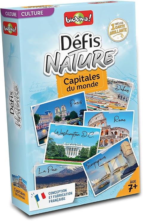 Bioviva - Défis Nature - Capitales du Monde - Jeu de Cartes Enfants 7+