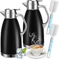 Vista 1 de Tioncy 2 piezas de café térmico de 78 onzas, dispensador de agua caliente, jarra de acero inoxidable para café líquido caliente, té, leche con 2