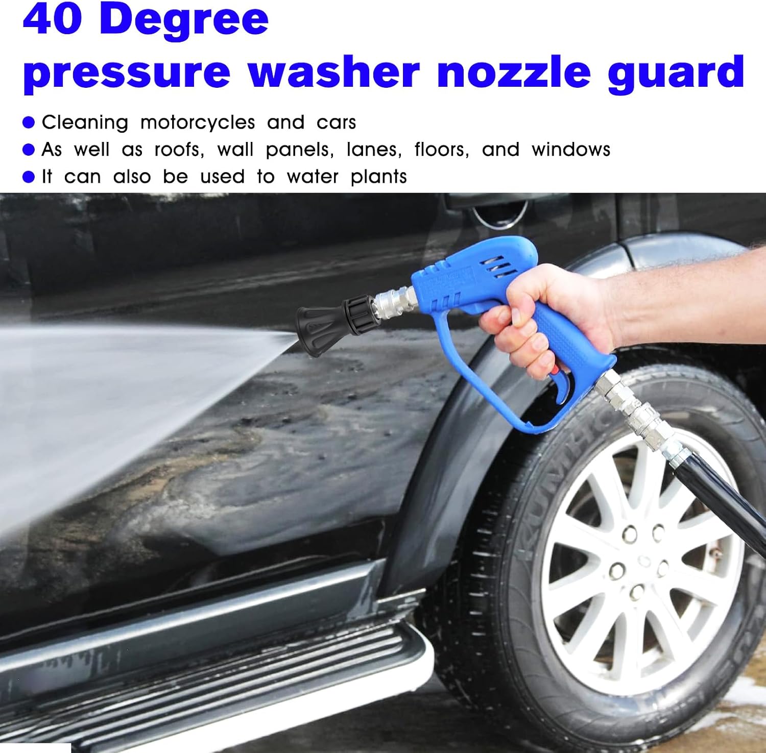 JIOTAR 40度高圧洗浄機ノズルガード - 1/4インチ クイックコネクト 圧力洗浄機ポンププロテクター 4.0オリフィス付き