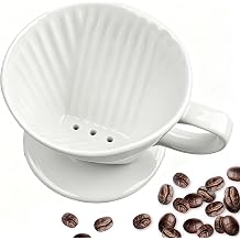 Ceramic Pour Over Coffee Dripper, V-Shaped Coffee Filter Cone | Brews rich, balanced coffee with a 3-hole design for smooth extraction and consistent flavor in every cup.