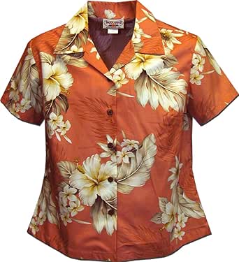 Pacific Legend Ladies Hawaiian Shirts Peach The Luau at Amazon Women’s