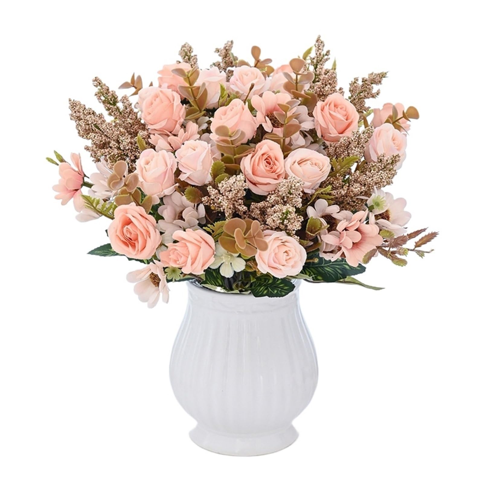 1/3 Uds. Corona de Flores Artificiales for Boda, hogar, habitación, Mesa, Festival, jardín al Aire Libre, decoración, Ramos DIY(White,3PCS)