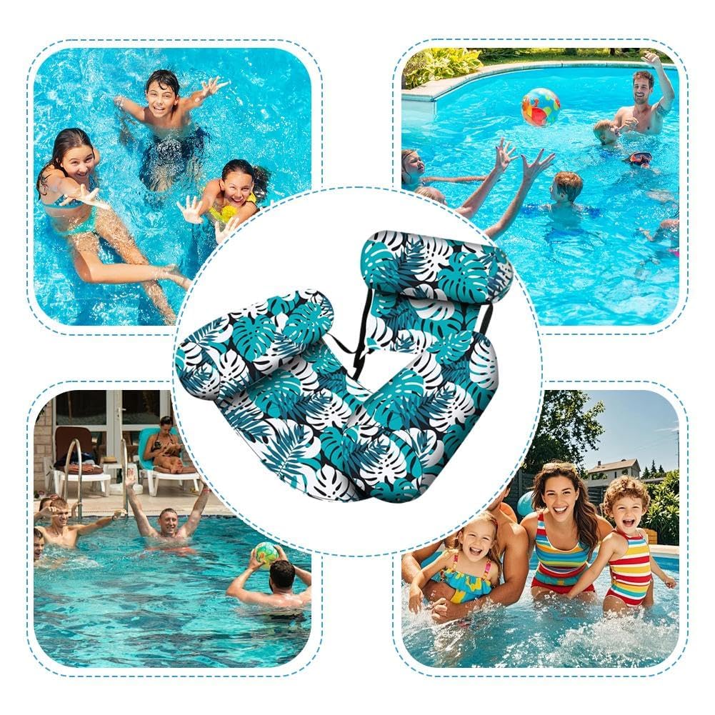 Aufblasbare Pool-Schwimmer, Pool-Nudeln, Pflanzenmuster, schwimmende Matte, Hängematte, Mehrzweck-See-Floaties, Must-Have Wasserhängematte für Entspannung und Schwimmkomfort