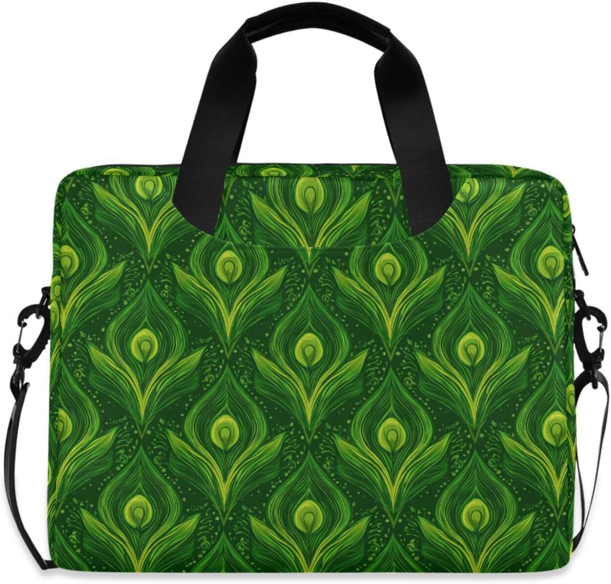 Laptop Sleeve Case 15-16 Inch Waterproof Computer Cases for Laptop Carnival Green Leaf Tablet Briefcase Carrying Bag for Travel Business