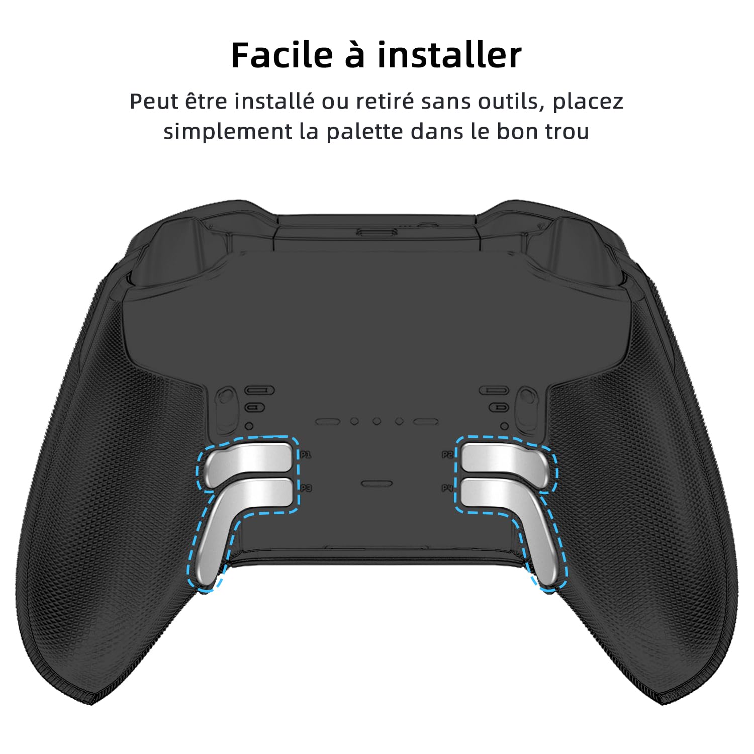 Mcbazel Lot de 4 Palettes de Déclenchement pour Xbox One Elite/Elite Series 2, Accessoires de Manette Haute Performance, Compatibles avec Xbox One Elite/Elite Series 2(Argent)