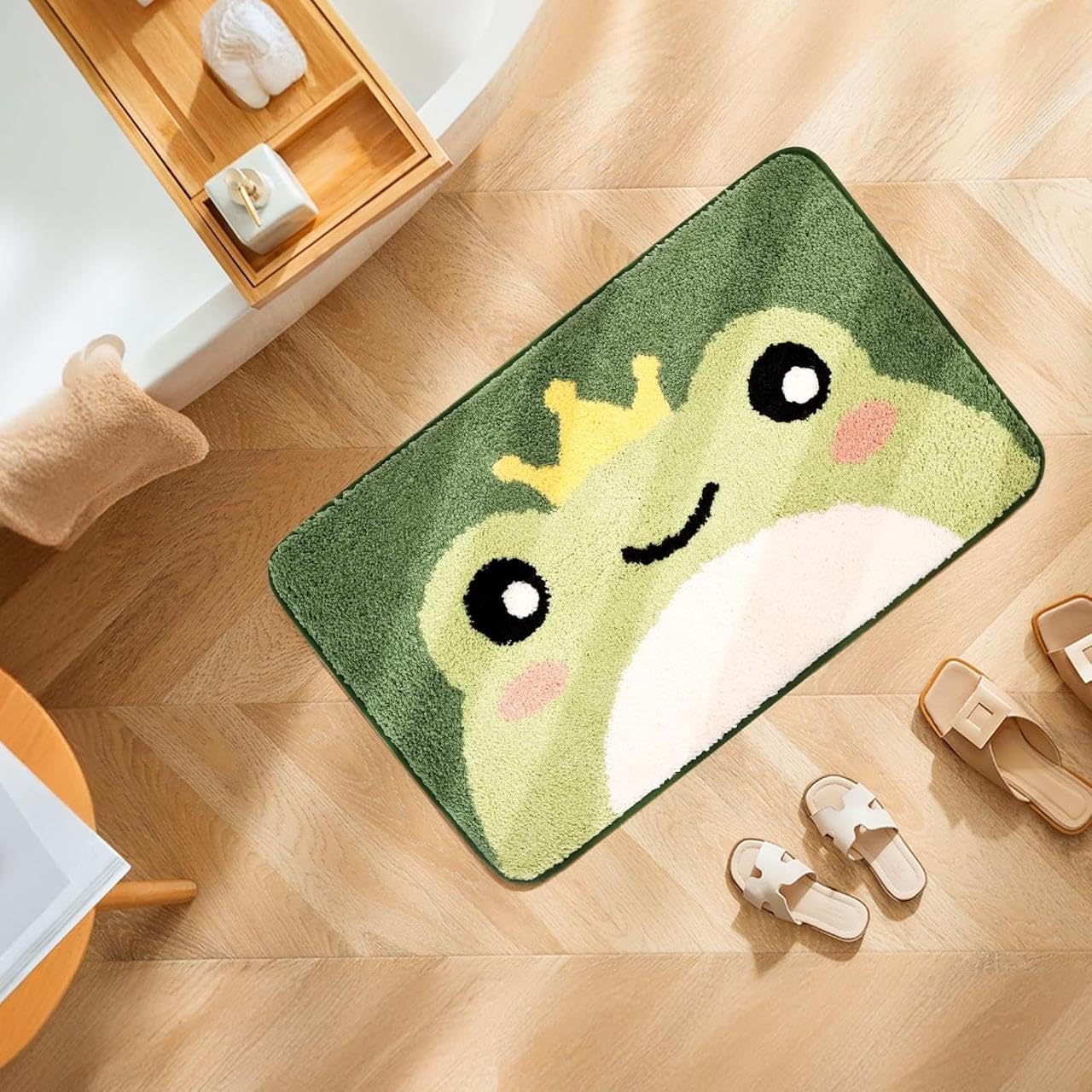 Cute Pink Bunny Bath Mat - Non-Slip & Washable -13